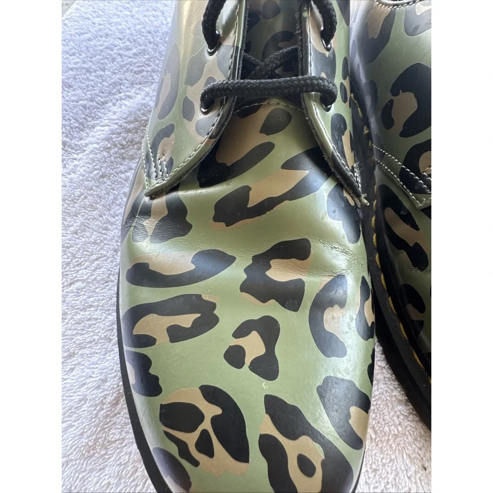 Dr Martens 1461 Oxford Leather Shoes Olive Camo Mens size 11